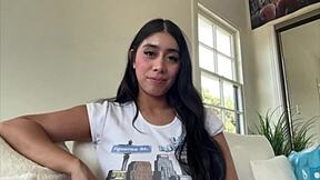 violet myers teases big tits and ass backstage before going deeper