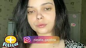 gorgeous busty babe flaunts massive jiggling tits boobs everywhere