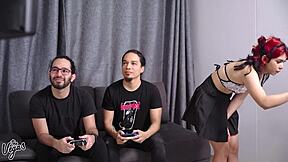 my buddy's petite latina girlfriend cindy luna begs for our double penetration with big cocks bareback