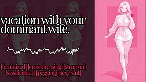 milf mistress straps on huge cock dominates fem boy buttplug kinky tits roleplay