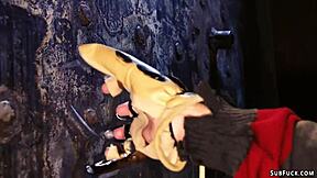 I can't believe how this ebony slave got her ass gaped in brutal interracial anal gangbang submission