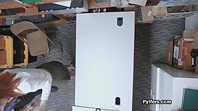 mall security drills cute redhead burglar hard in hidden cam hardcore fuck