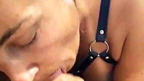 larissa lovebomb gags on old mans throbbing cock with huge tits bouncing