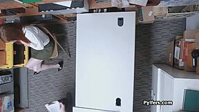 mall security drills cute redhead burglar hard in hidden cam hardcore fuck