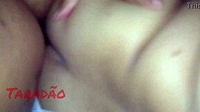 Explosive cumshot in fat latina whore's sideways ass