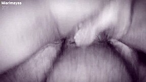 thick Dominican bbw couple pounds doggystyle and missionary until he unloads all his cum on her belly and tits