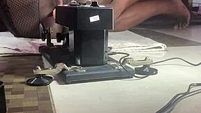 blackpussy pornstar grinds smooth operator sex machine wildly