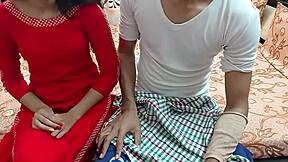 Uncle's thick black cock stretches tight Pakistani pussy wide