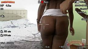 Cuckold Watches Mulatta Fucked by Hung Actor Ends in Cum Mouth!