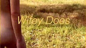 hey check out this young wife flashing her big tits shaved pussy outdoors