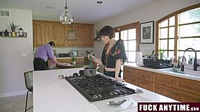 Stepdaddy Pounds Wife and Stepdaughter Anytime in Hardcore 3some Cowgirl Ride