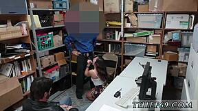 Monster Cock Blowjob Overwhelms Petite Teen Suspect's Small Tits Ass