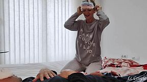 wake your husband with lips hands sucking big cock until mouth cumshot