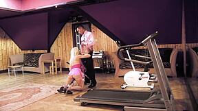 Blonde Milf Seduces Asian Stepson Gym Cowgirl Big Tits Ride