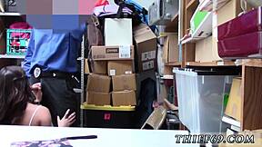 Monster Cock Blowjob Overwhelms Petite Teen Suspect's Small Tits Ass