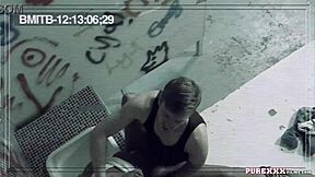 hot brunette MILF TAKING COCK deep in the TOILET like a pro