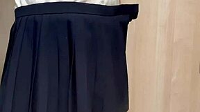 japanese uniform girl panties pierced clit anal training