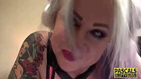 Submissive blonde cougar milf endures hardcore bdsm fucking tattooed