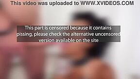 ana sasuga ebony drinks pee fucks 4 cocks dap anal rimming