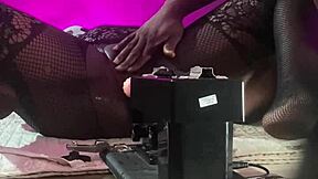 blackpussy pornstar grinds smooth operator sex machine wildly