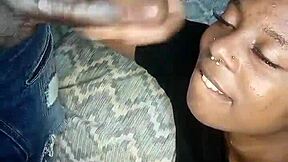 African Teen Sloppy Deepthroat Blowjob Facial Cum Explosion