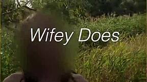 hey check out this young wife flashing her big tits shaved pussy outdoors