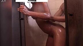 brazilian latina bent over doggystyle in homemade shower pussy pounding