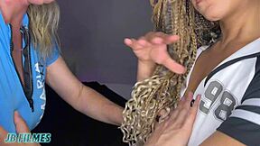 Stepmom teaches stepdaughter how to suck cock properly