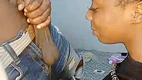African Teen Sloppy Deepthroat Blowjob Facial Cum Explosion