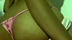 innocent 18+ latina teen in pigtails bends over for double anal ride