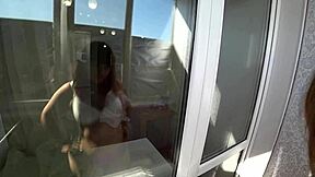 Girlfriend's big ass shakes wildly as busty milf pussy grinds corn in lesbian POV