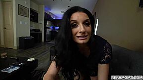 hey stepmom's drooling all over my huge cock with sloppy sucks