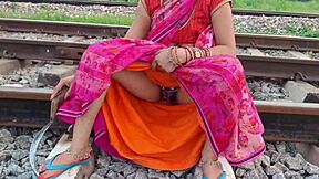 Desi village bhabhi sneaks outdoor fuck with field lover boy at ranch!