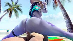 Overwatch Widowmaker's Massive Ass Bounces in Beach Sex