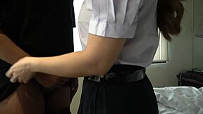 school started again, invited cute thai girl in uniform over, her moans sound so adorable and fun