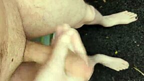 Exposed solo cock jerk in broad daylight public outdoor risk