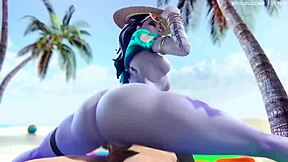Overwatch Widowmaker's Massive Ass Bounces in Beach Sex