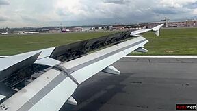 Girl Teases Cock Flash on Airplane to Quick Cum