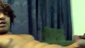 Bold huge black Brazilian cock throbs massively during risky solo stroke