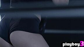 CURVY GYM MILF RIPS LINGERIE OFF BIG ASS POSES SEXILY