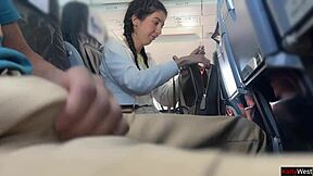 Girl Teases Cock Flash on Airplane to Quick Cum