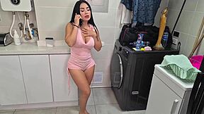 a plumber gets dilan clavijo to swallow his load after hard doggystyle