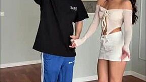 Carolina Guerrero gives Max Felicitas a massive cum footjob blowjob