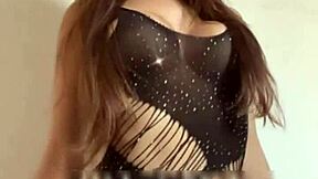 cute big natural tits girlfriend domination in dorm lingerie