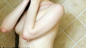 Tall Cute Brunette's Steamy Shower Turns Into Daddy's Petite Tease