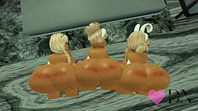 teasing three playful roblox sluts in naughty fun
