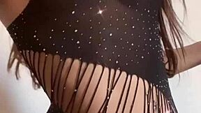 cute big natural tits girlfriend domination in dorm lingerie