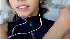 Emilia, show us those cute teen bikini boobs on instagram live