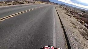 imagine blonde babe's shaved pussy taking monster cock after downhill thrill