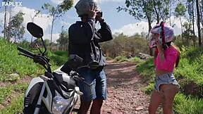 kali goddess bounces on brazilian biker's big cock in wild outdoor ride flx069